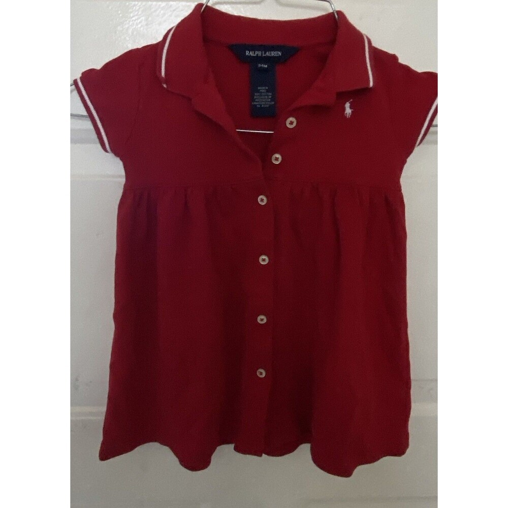 Ralph Lauren Baby Girl Dress Red 24 Months EUC
